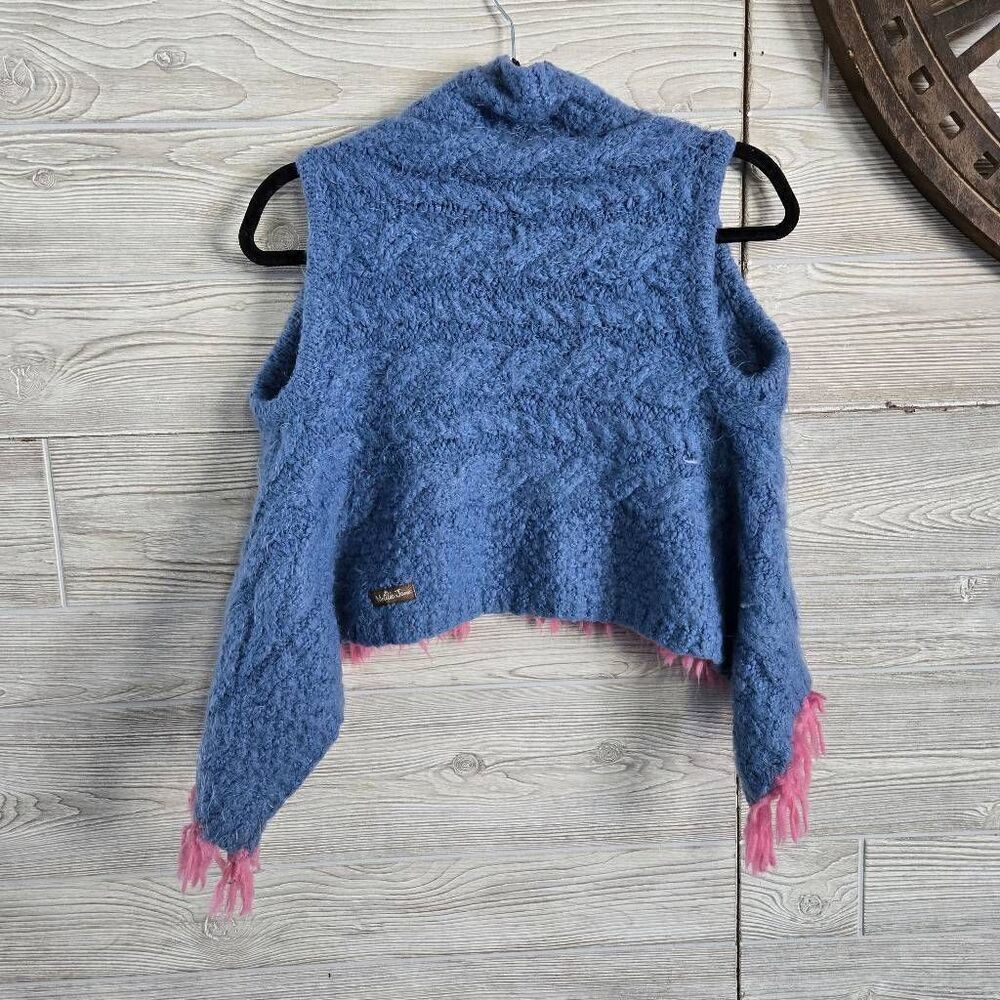 Matilda Jane Girls Fringe Ponch Sweater SZ 8 Sweater Vest Make Believe Mirror Im - Picture 4 of 7
